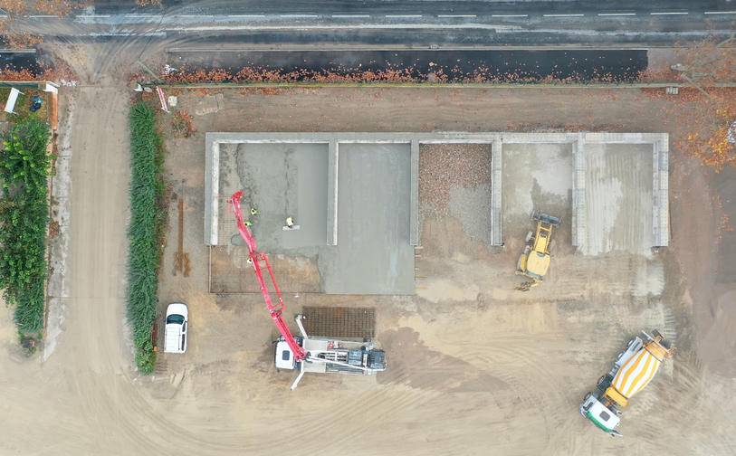 Coulage de la dalle en deux fois